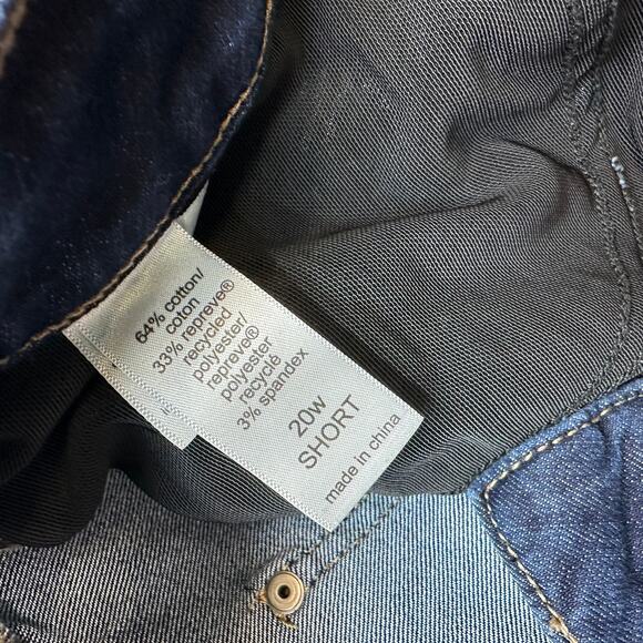 EVERflex Jeans High-Rise Skinny WMNS 20w Short Blue Dark Wash Denim Plus Cotton - Picture 4 of 9